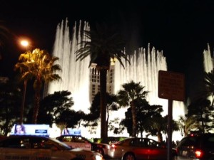 One of my favorite tourist traps - the Bellagio water fountain "dances." 